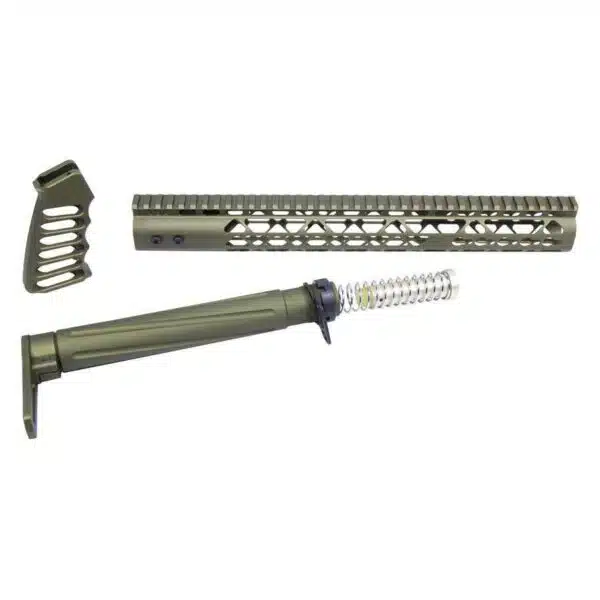 AR-15 Airlite Series Complete Furniture Set (Anodized Green)