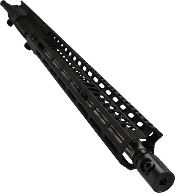 Modern AR-15 upper receiver with lightweight M-LOK handguard, optimized for accessories and cooling.