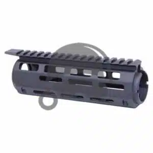 Dark gray M-LOK AR-15 handguard with picatinny rail for customizable firearm upgrades.