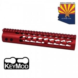 AR15 KeyMod Free Float 10" Spector Length Handguard In Red