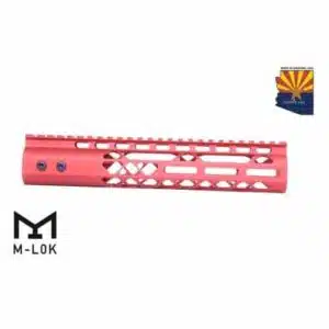 AR-15 10" M-LOK Diamond Series Free Float Handguard In RED