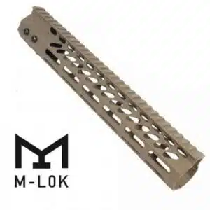 AR15 Octagonal M-LOK 12" Free Float Handguard In FDE