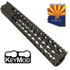 AR-15 Octagonal KeyMod 12" Free Float Handguard In OD Green