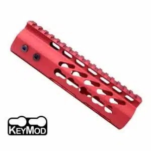 AR15 7" KeyMod Ultra Light Free Float Carbine Handguard Rail in Red