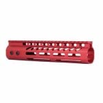 AR-15 M-Lok 9 inch Mid-Length Free Float Rail System in Anodized Red