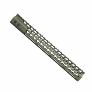 AR15 15 Inch KeyMod Free Float Handguard in Anodized Green