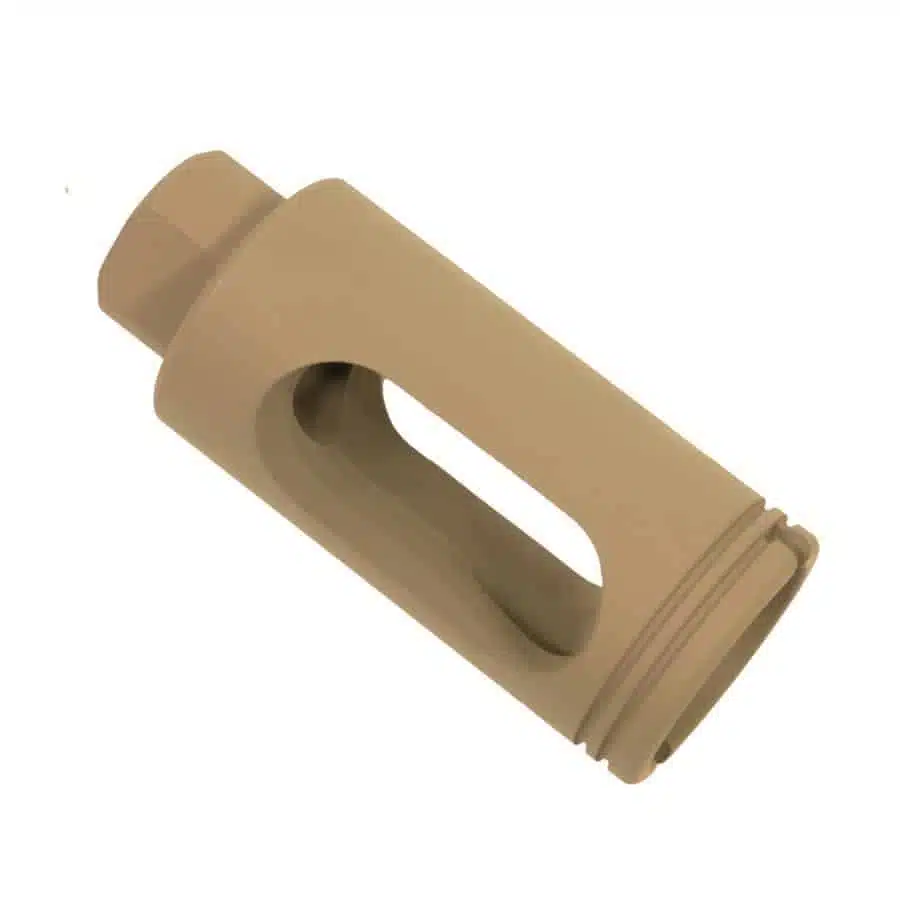 AR-15 Flash Hiding Slim Pig Cone Muzzle Brake for 5.56 in FDE *CLOSEOUT*