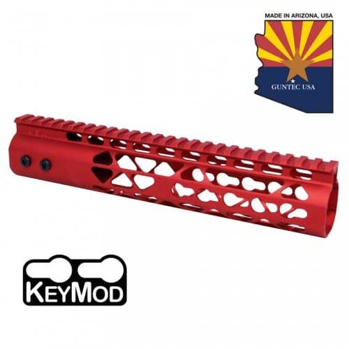 AR-15 Diamond Series 10" KeyMod Free Float Handguard In Red