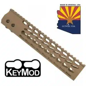 AR-15 10" Octagonal Free Float Keymod Handguard In FDE