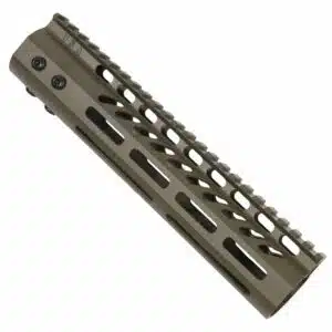 AR-15 M-Lok 9 inch Mid-Length Free Float Rail System In OD Green