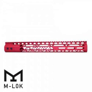 AR15 Diamond Series 15" M-LOK Free Float Handguard In Red