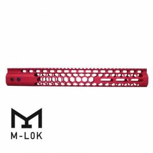 AR15 Honeycomb Series M-LOK 15" Free Float Handguard In Red