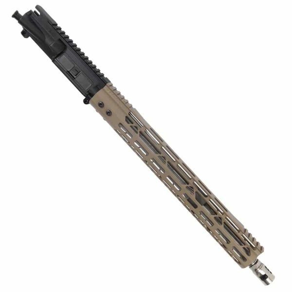 AR-15 5.56 Upper with 15 inch 4 sided M-lok Handguard And Comp In FDE