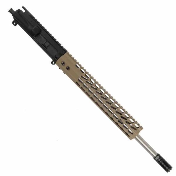 AR15 5.56 Upper with 12" Octagonal Super Light KeyMod Slim profile and Match Grade Barrel With Gasher Flash Hider In FDE