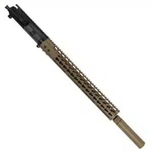 300 AAC Blackout Upper with 15" Lightweight KeyMod Slim Profile in Flat Dark Earth And Mock Suppressor