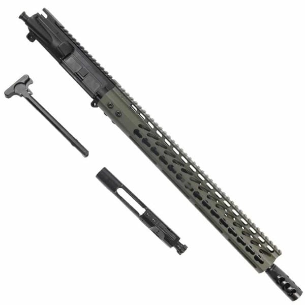 AR15 6.5 Grendel Complete Upper Receiver With 15" KeyMod Handguard In OD Green