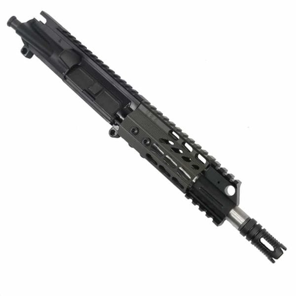 AR-15 Pistol Upper with 4" Octagonal KeyMod and Mini Flash Hider In OD Green