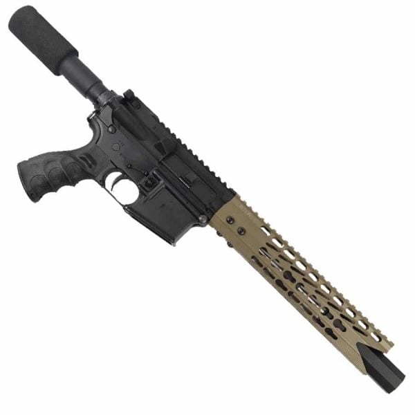 AR 15 Pistol Upper 5.56 10" Custom KeyMod Octagonal "SHARK" version 3 on lower receiver