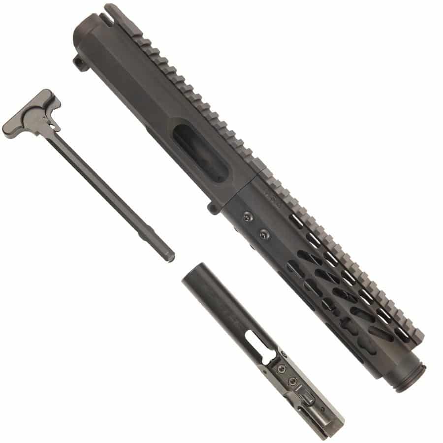 AR15 9MM Complete Upper Receiver With 7" Free Float Handguard And Flash Cone In Black