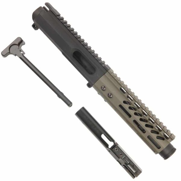 AR15 9MM Complete Upper Receiver With 7" Free Float Handguard And Flash Cone In OD Green