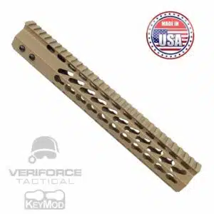 AR-15 Octagonal KeyMod 12" Free Float Handguard In FDE