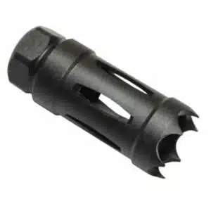 AR-15 Gen 2 Phantom Flash Hider with serrated edge and gas-redirection slots.