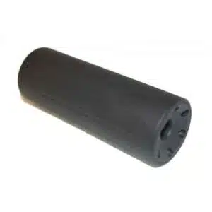 Matte black AR-15 Gen 3 fake suppressor, streamlined with recessed grooves for enhanced grip.