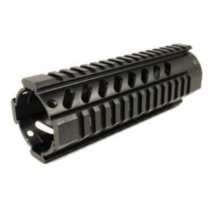 AR-15 7-inch Quad Rail System with Steel Nut for Tactical Rifle Customization.