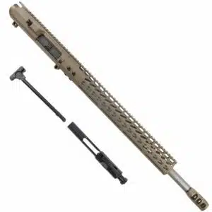 AR 6.5 Creedmoor Upper Receiver 16.5 inch Slim Profile KeyMod or M-LOK Handguard And Tank Brake In FDE