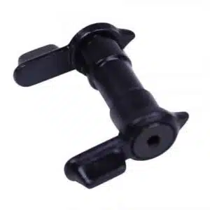 Matte black ambidextrous safety selector for AR-15, featuring dual levers for enhanced firearm safety.