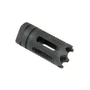 Durable AR-10 AR-15 .308 6.8 flash hider with prong design and matte finish.