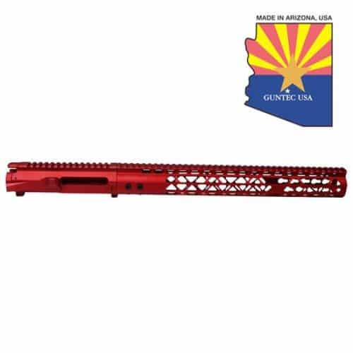 AR-15 Stripped Upper Receiver With Air Lite Handguard Set Anodized Red