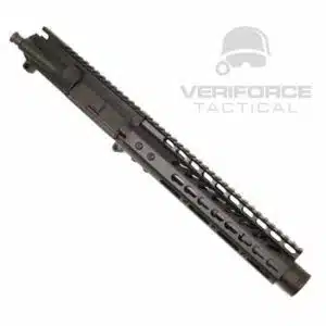 Black AR-15 5.56 pistol upper receiver with 9 barrel, slim M-LOK handguard, Veriforce Tactical.