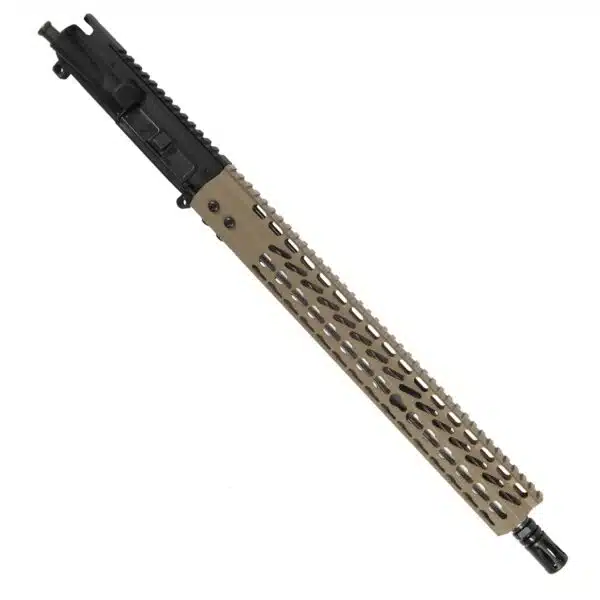 AR-15 5.56 FDE Upper with 15 KeyMod Handguard, Match Grade Barrel, A2 Flash Hider.