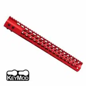 AR15 15 Inch KeyMod Free Float Handguard In Red