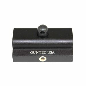 Guntec USA sling stud rail adapter for Harris bipods in black anodized aluminum.