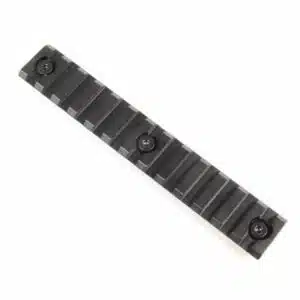 5-inch KeyMod rail section with uniform slots for secure, tactical accessory mounting.