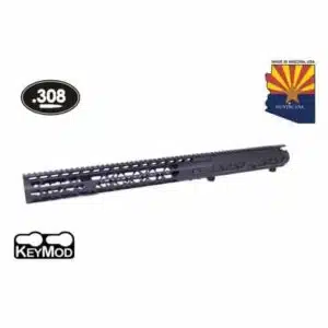 Black .308 caliber KeyMod rail system rifle component with Arizona manufacturer logo.