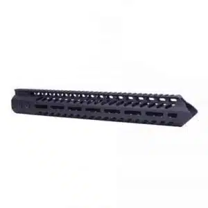 Sleek, lightweight 15-inch M-LOK handguard for tactical rifles; optimal accessory mounting and ventilation.