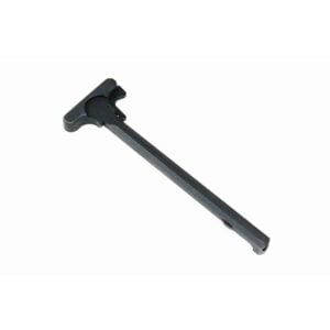 Durable AR-15 charging handle, matte black, T-shaped design for efficient rifle operation.