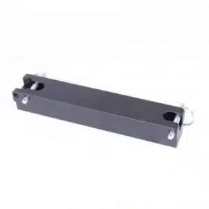 Industrial gunmetal bracket with mounting holes, ideal for versatile mechanical and electronic applications.