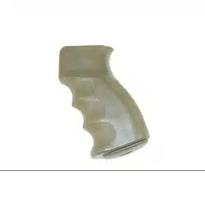 Ergonomic olive green AK-47 pistol grip with rubber lining for enhanced stability and comfort.