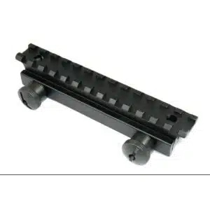 Durable 3/4 Inch Picatinny Rail Riser Mount in Matte Black.