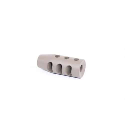 AR-15 M4 Tank Style Muzzle Brake with 3 Angled Slots In FDE