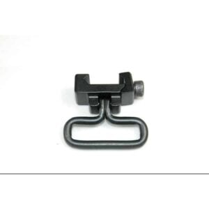 Durable metal swivel sling mount for rail systems, showcasing secure clamp and flexible loop design.