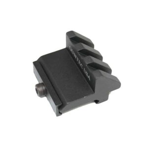 Durable 3-slot Picatinny rail mount at a 45-degree angle for tactical accessory attachment.