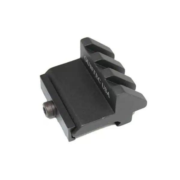 Durable 3-slot Picatinny rail mount at a 45-degree angle for tactical accessory attachment.