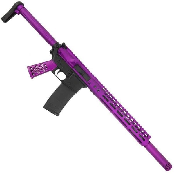 AR15 Complete Upper Assembly With Matching Stock And Grip - Purple ( Complete )