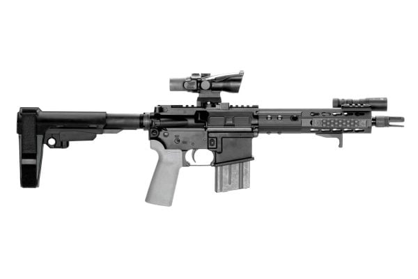 AR15 SB Tactical Mil-Spec Tube Stabilizing Brace SBA3 Fully extended on Pistol