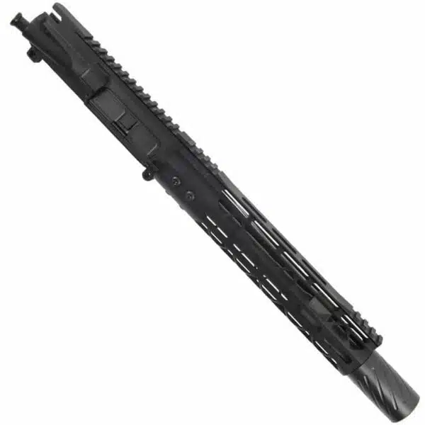 Black AR-15 10.5 upper with 10 M-LOK handguard, flash hider, and tactical features.